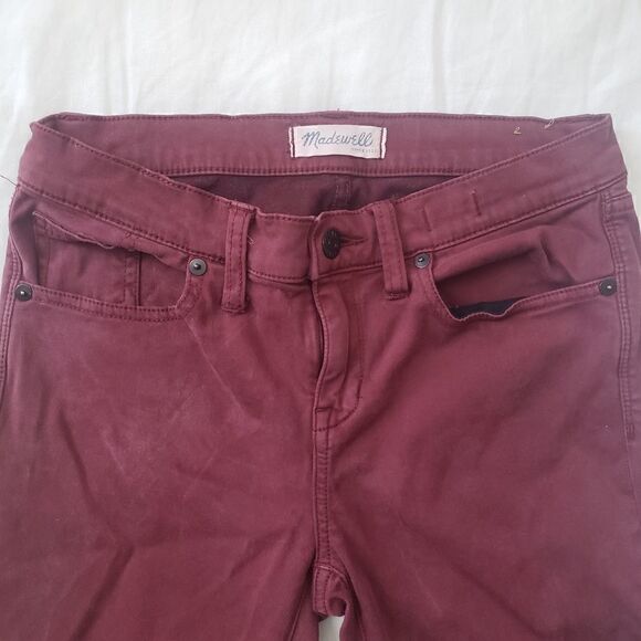 Madewell Burgundy Skinny Jeans 26 - Picture 2 of 3
